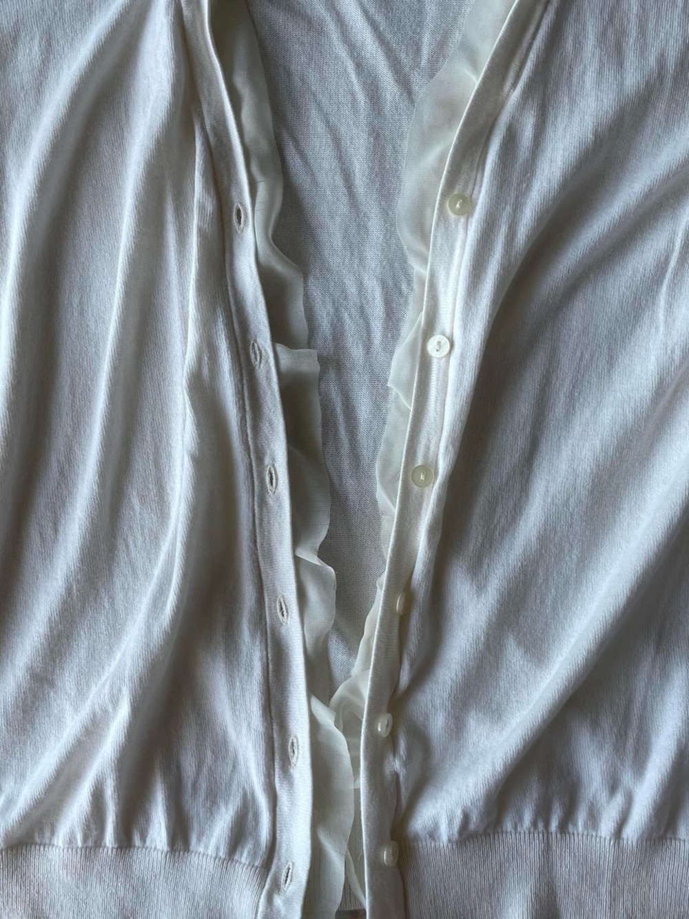 White/Cream Ruffle Cardigan - Picture 4 of 4